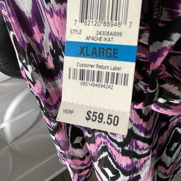 INC International Concepts Women's Cold Shoulder Ikat Blouse Size XL NWT - Picture 6 of 7